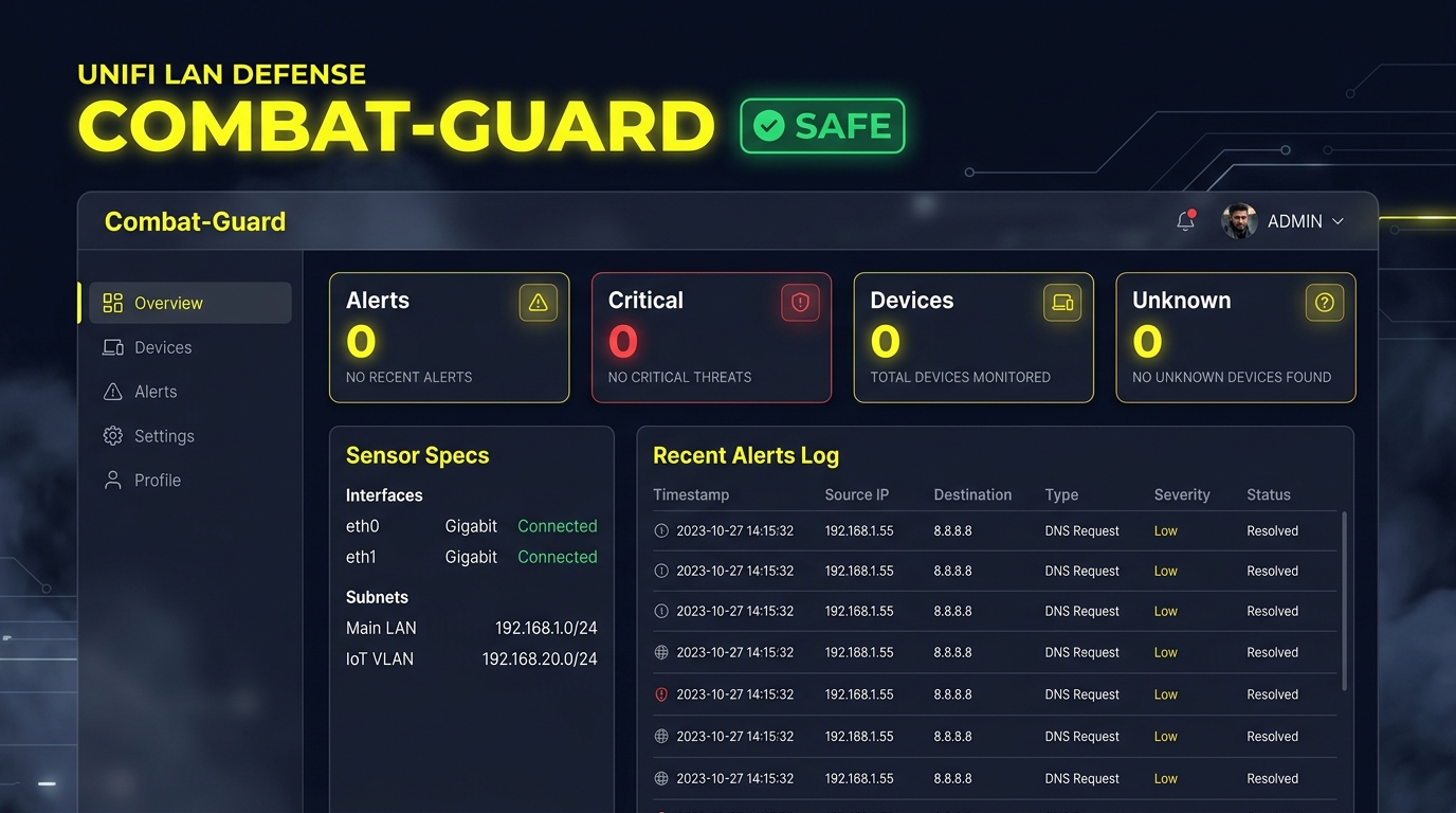 Combat-Guard Raspberry Pi LAN Security Interface